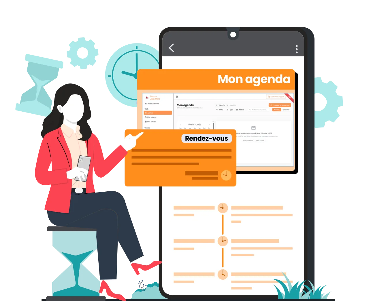 Illustration d'une prise de rendez-vous avec un psychologue sur MonPsy